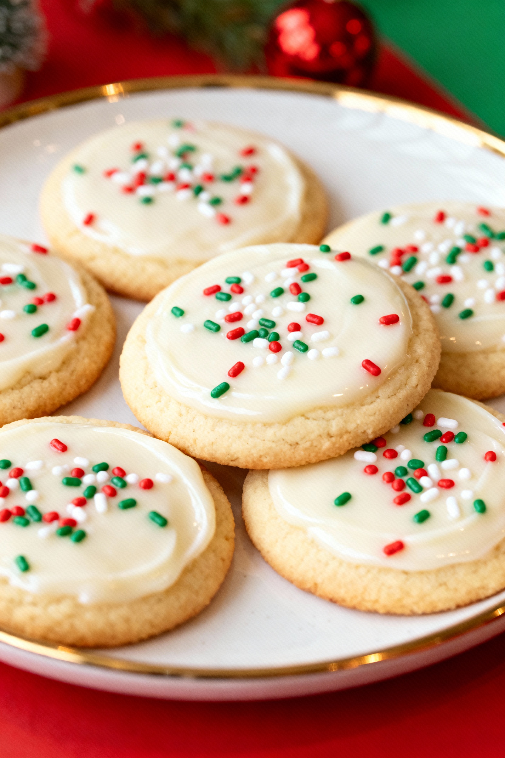 Final Crumbl Christmas Sugar Cookies dish ready to serve Crumbl Christmas Sugar Cookies final dish