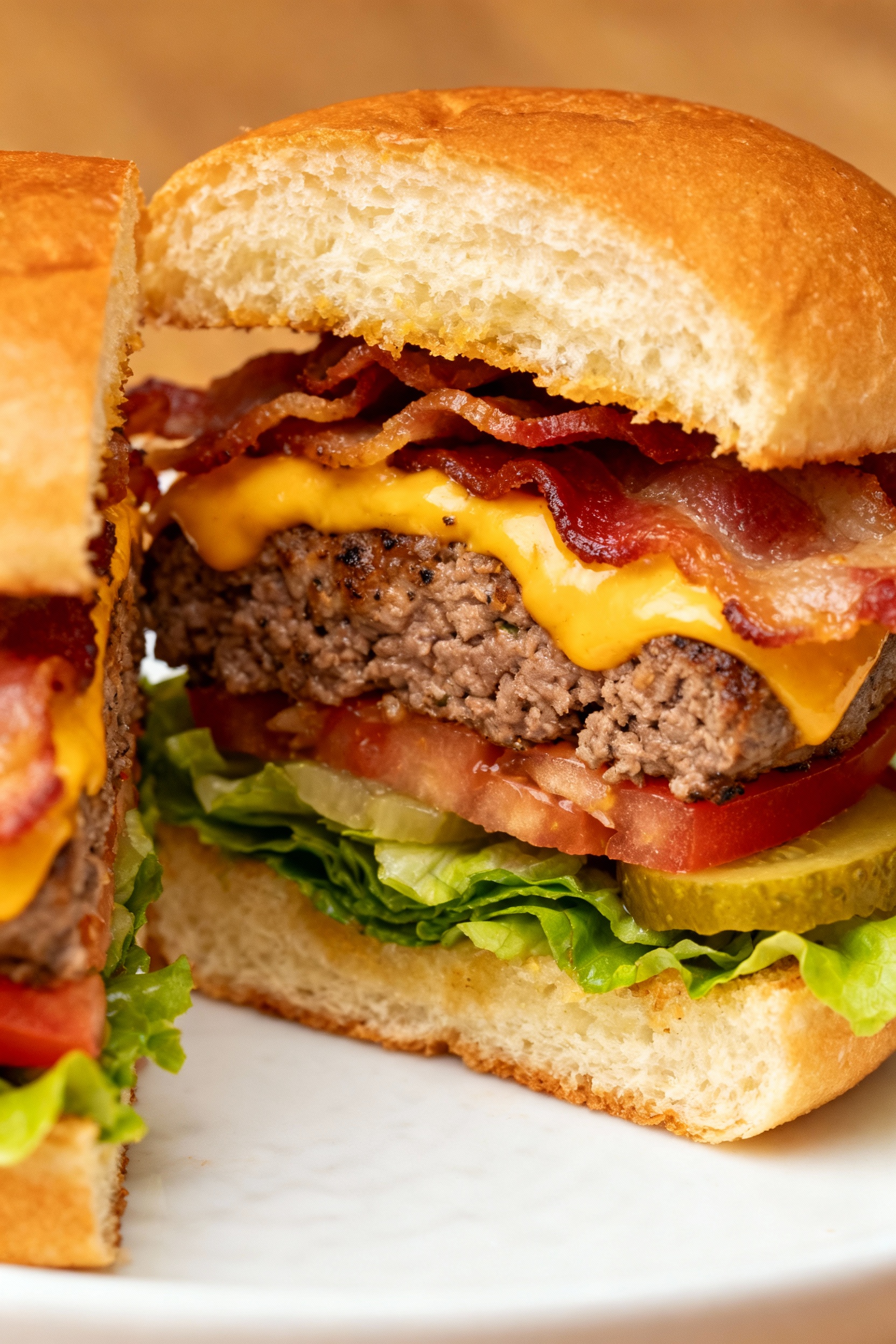 Loaded Bacon Cheeseburger Sliders - Serving