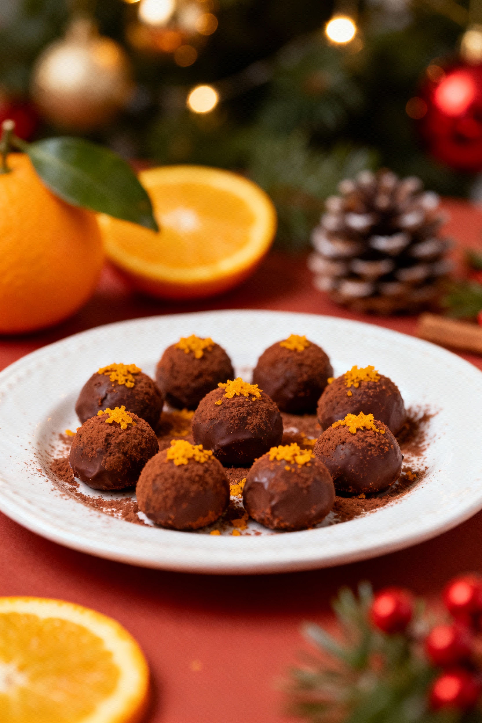 Final Orange Chocolate Christmas Truffles dish ready to serve Orange Chocolate Christmas Truffles final dish