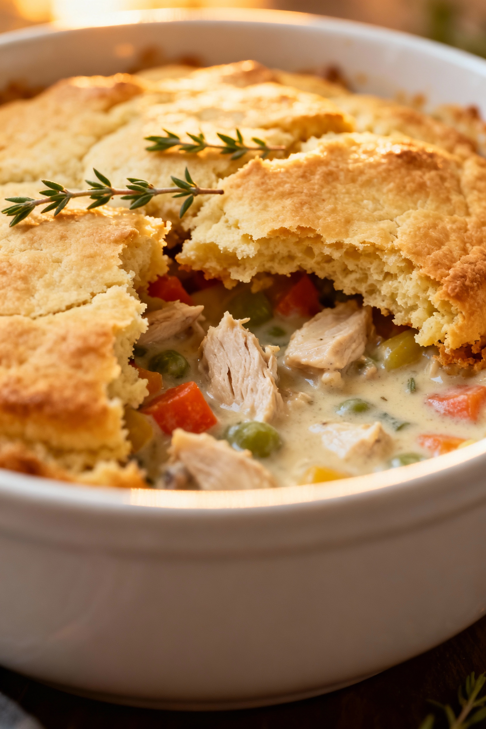 Dump-and-Go Chicken Pot Pie Casserole - Serving