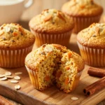 Delicious healthy carrot cake muffins with Greek yogurt recipe image