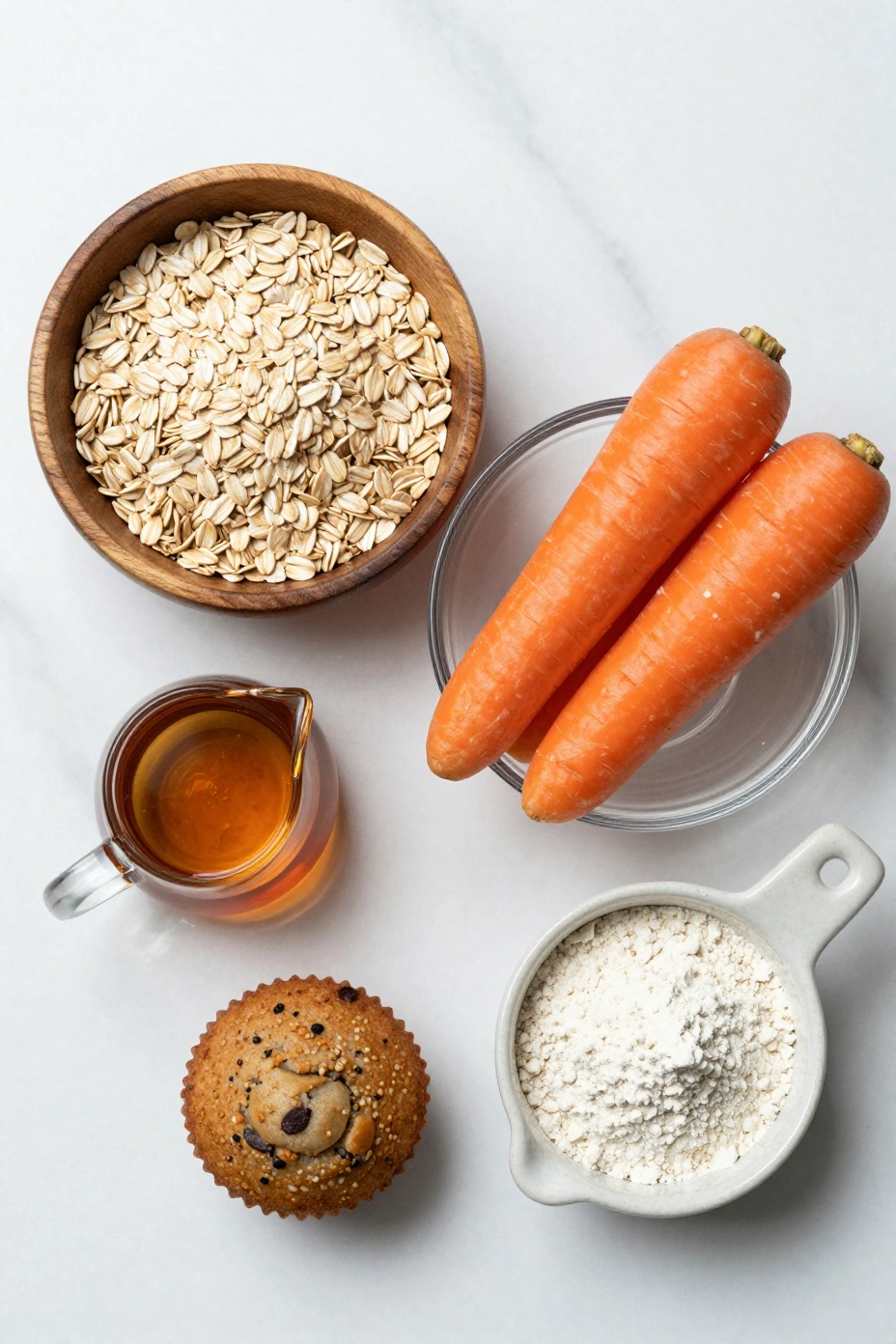 Healthy Carrot Oat Muffins - Ingredients