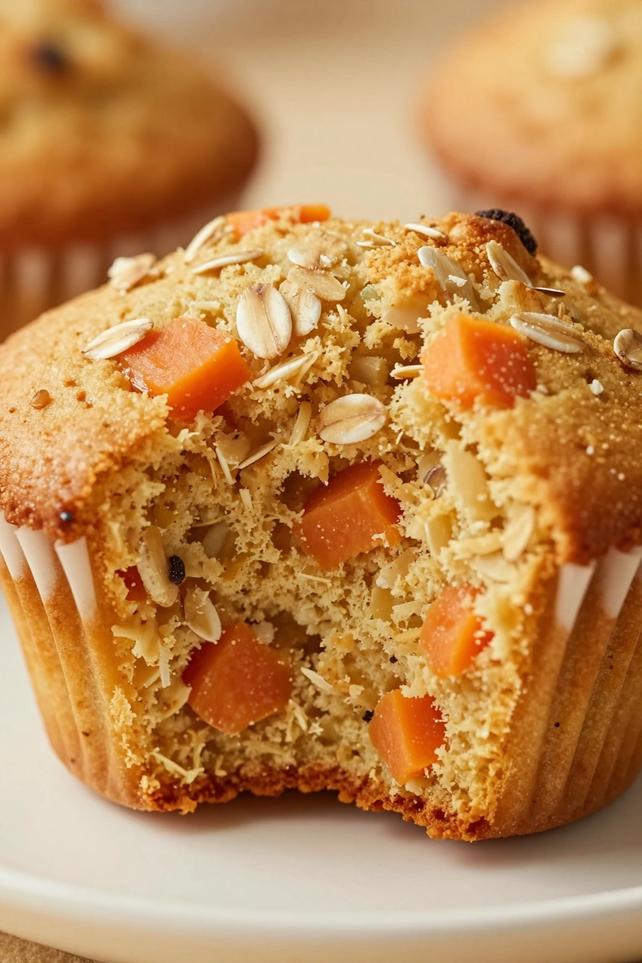 Healthy Carrot Oat Muffins - Serving
