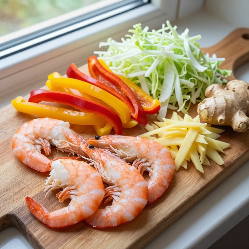 Shrimp Egg Rolls with Extra Veggies - Ingredients