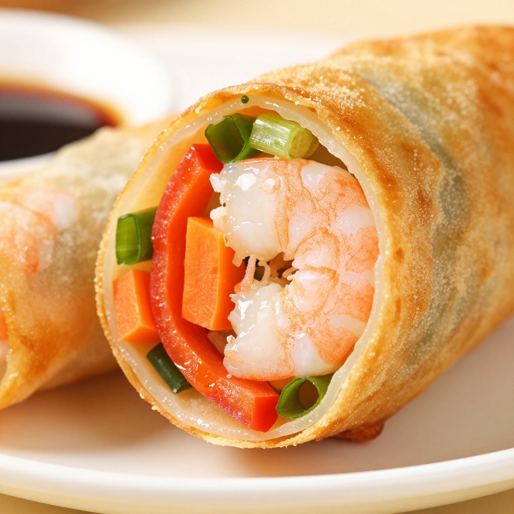 Shrimp Egg Rolls with Extra Veggies - Serving