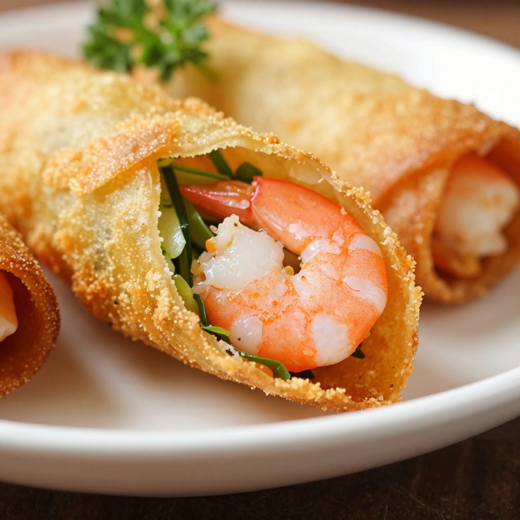 Shrimp Egg Rolls with No-Fry Cooking - Serving