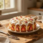 Winter Strawberry Almond Cake - Feature