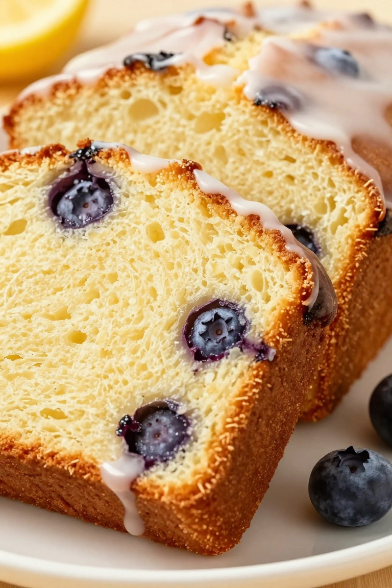 Bakery-Style Lemon Blueberry Pound Loaf - Serving