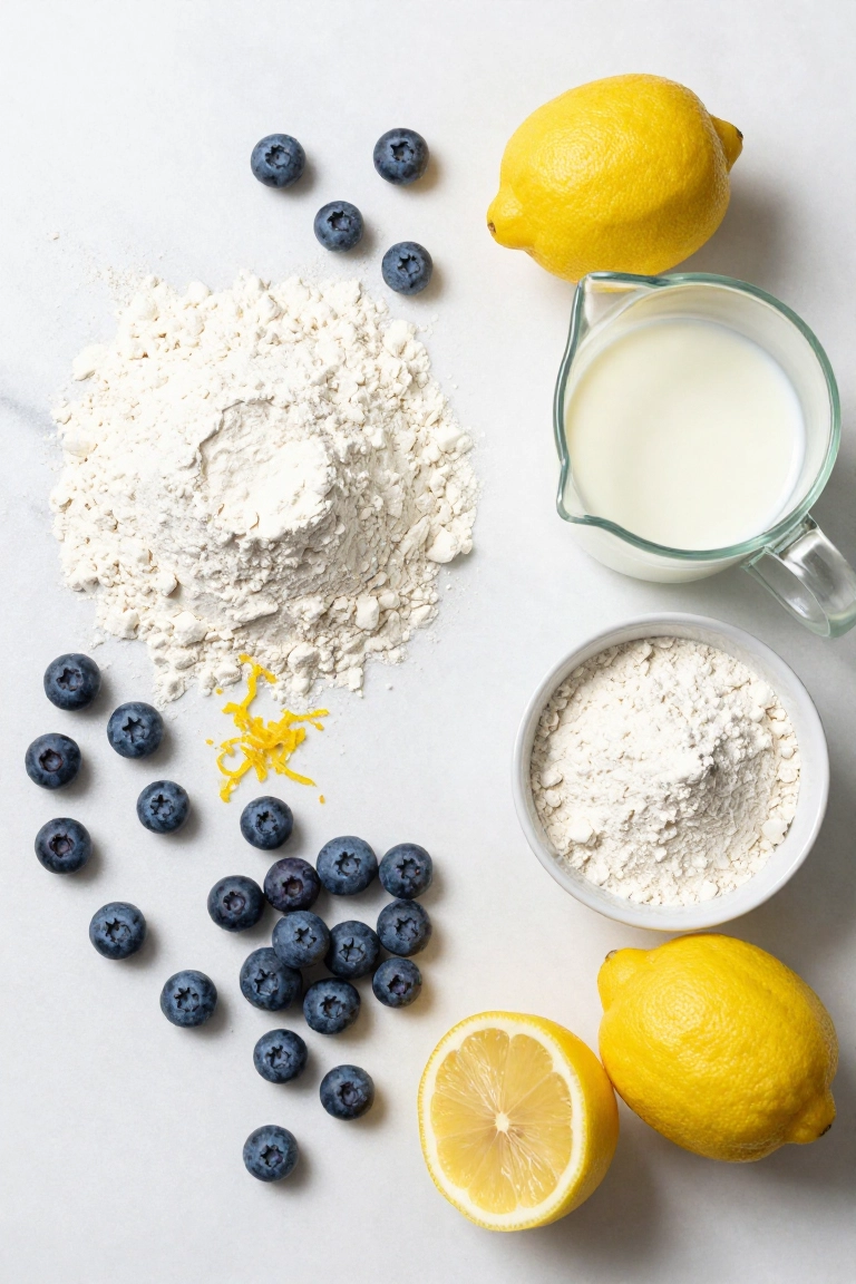 Easy Lemon Blueberry Quick Bread - Ingredients