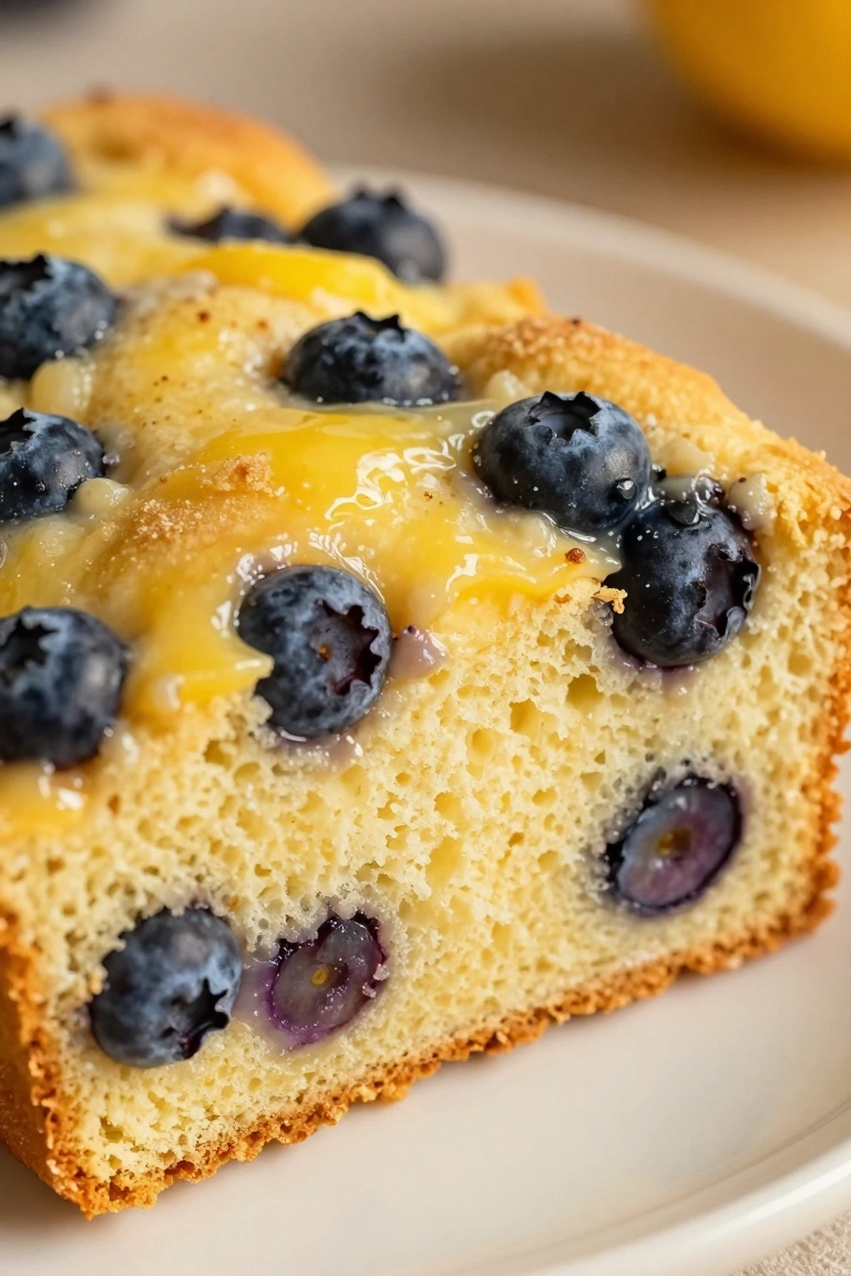 Easy Lemon Blueberry Quick Bread - Serving