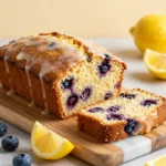 Glazed Lemon Blueberry Loaf Cake - Feature