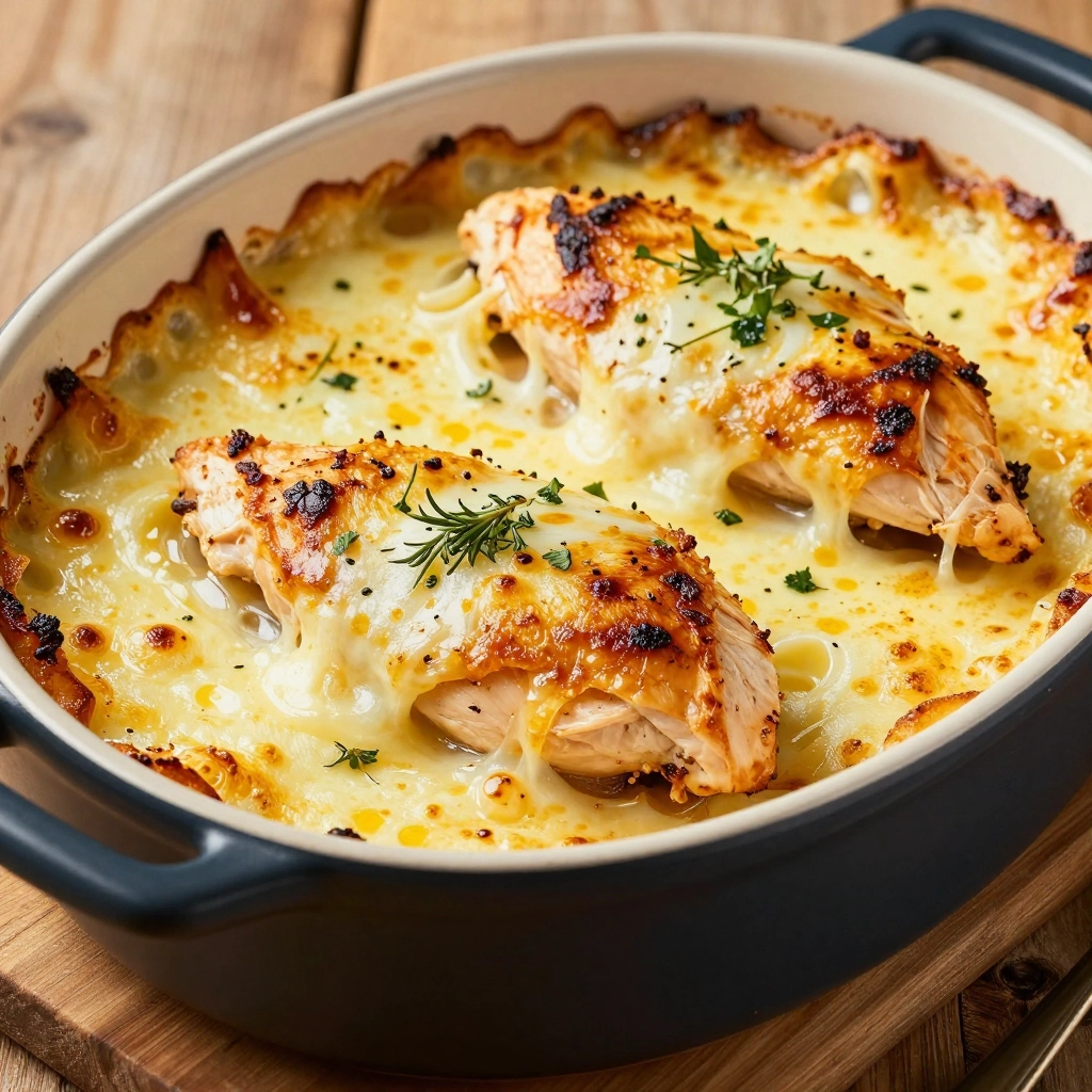 Low Carb Chicken Bake with Mozzarella and Herbs - Feature