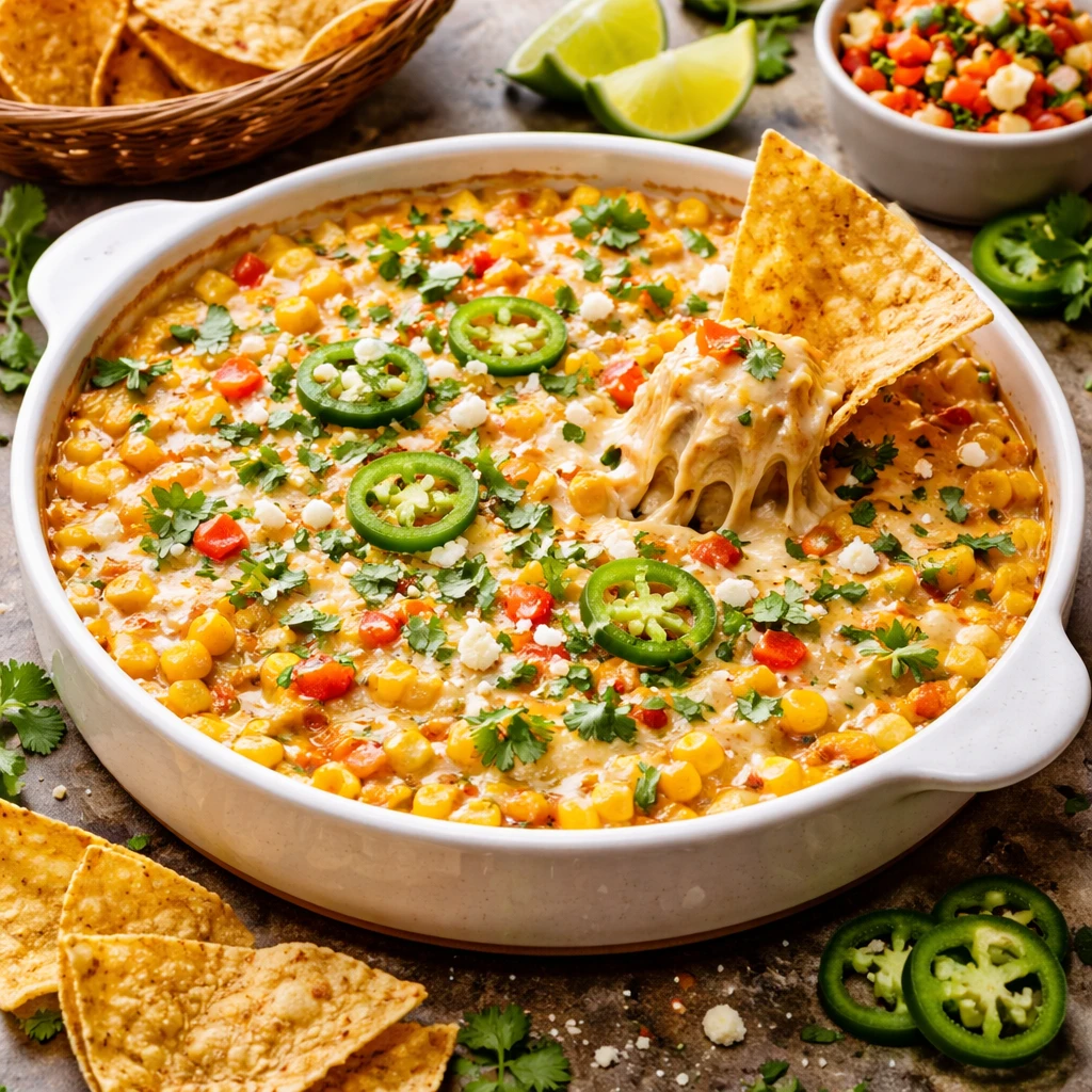 Corn Cream Cheese Fiesta Dip – A Warm, Cheesy Party Favorite