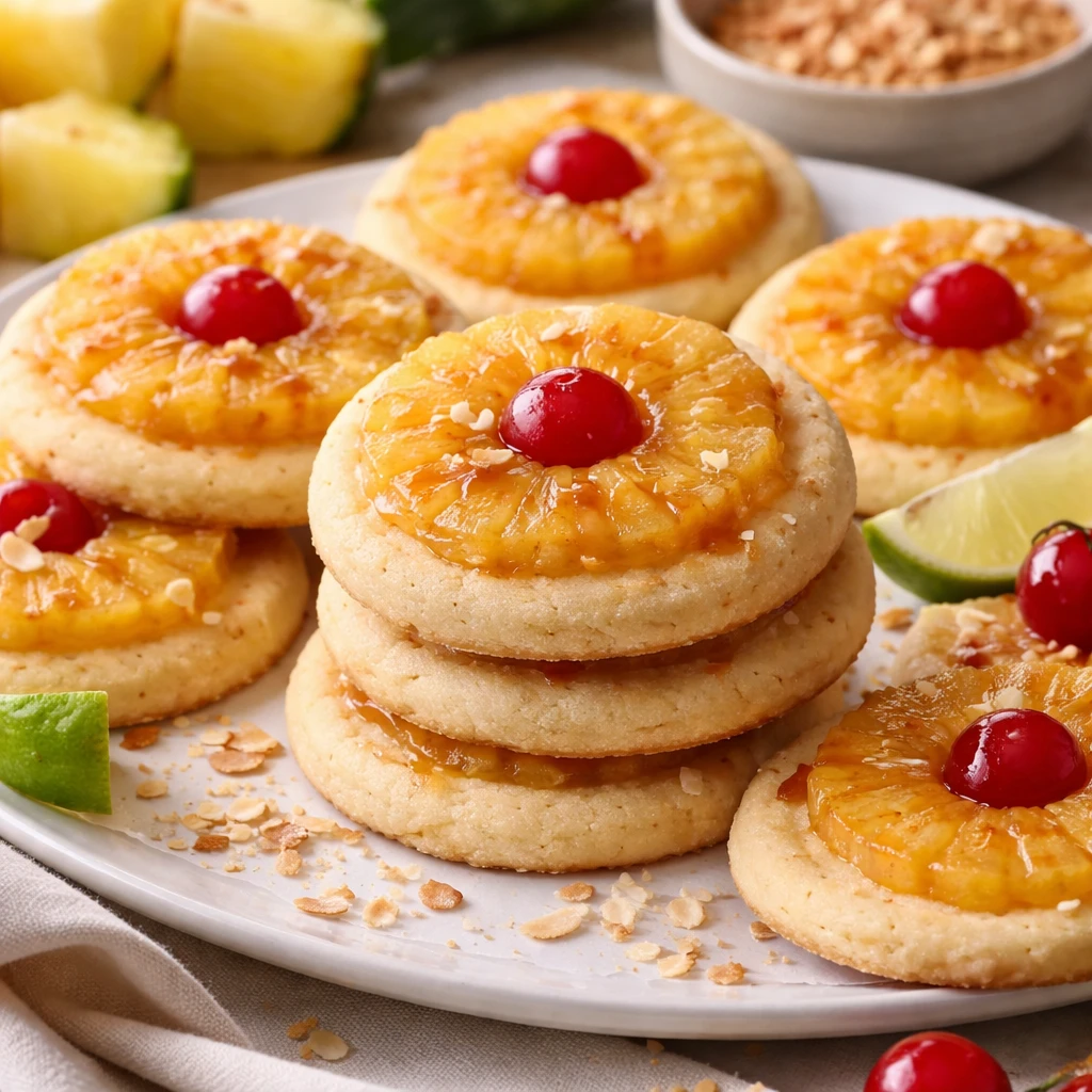 Pineapple Upside Down Sugar Cookies – Soft, Buttery, and Caramelized