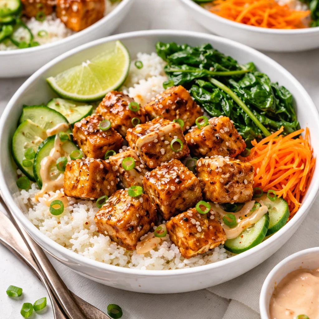 Crispy Korean Tofu Bowls – Easy Spicy Plant-Based Dinner
