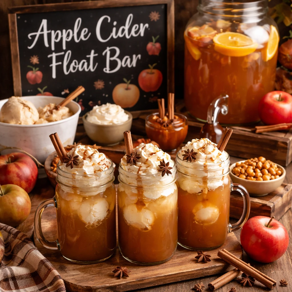 Cozy Apple Cider Float Bar – Easy Fall Party Drink Idea